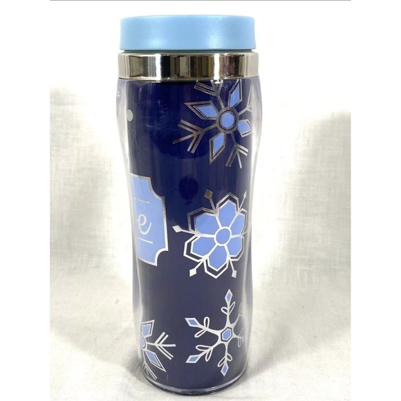 BRAND NEW Snowflakes “Believe” KOHLS TravelMug Tumbler HotCold DrinkCup Gr8 Gift - Picture 2 of 6